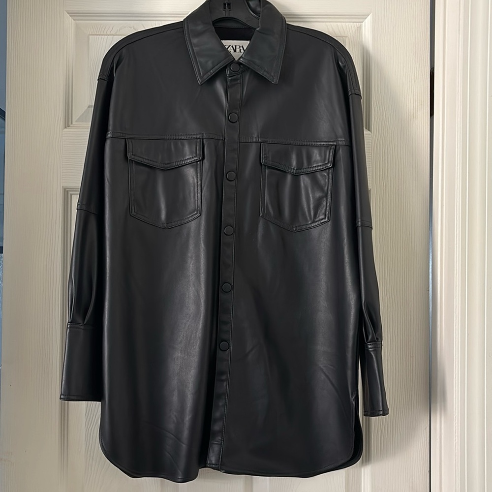 Zara Faux Leather Top